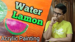 Juicy Water Lemon Stop Motion Acrylic Painting [upl. by Oilut]