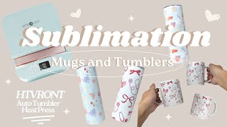 Sublimating on mugs and tumblers using HTVRONT Auto Tumbler Heat Press [upl. by Mia267]