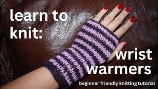 easy fingerless knit gloves tutorial [upl. by Ille]