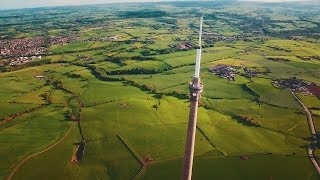 Taking the Drone Over Emley Moor Mast Tower [upl. by Hasina241]