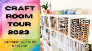 Craft Room Tour with Organization Hacks IKEA Kallax amp Alex Units craftroom organizationhacks [upl. by Recnal252]