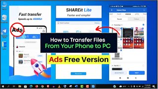 How To Use Shareit Lite App With No Ads  Transfer Files From Mobile To Laptop Or PC [upl. by Urissa]