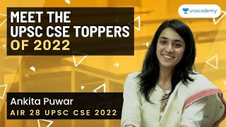 AIR 28 Ankita Puwar UPSC CSE 2022  CHANDIGARH  Meet the UPSC Toppers UPSCresults2022 [upl. by Alyar52]