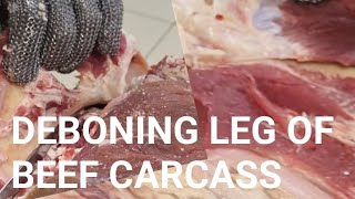 TUTORIAL DEBONING BEEF LEGHIND QUATER OF BEEF DEBONING SKILLS ASMR TRENDING [upl. by Anirpas]