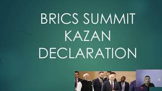 JKP CONSTABLE JKPSC MOST IMPORTANT CURRENT AFFAIRS TOPIC BRICS KAZAN DECLARATION [upl. by Oilejor]