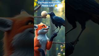 The Clever Crow 🐦‍⬛ and Foolish Fox 🦊  English Stories For Kids  Short Story In English shorts [upl. by Placia]