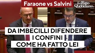 Faraone vs Salvini lo scontro in Aula quotDa imbecilli difendere i confini cosìquot [upl. by Enyar]