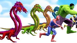 Colors Spiderman Superheroes Run Away Monster Three Head  Learn Colors Video For KIDS Toddler [upl. by Gnoht657]