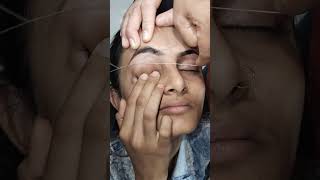 Threading eyebrows eyebrow practice forehead thread number 40 viralshortstrending training [upl. by Neelra850]