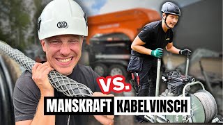 MANSKRAFT vs KABELVINSCH  Kabeldragning i mark [upl. by Aihsile]