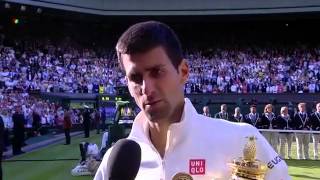 Novak Djokovic winning interview  Wimbledon 2014 [upl. by Jaimie]