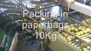 Potato Line washing drying grading weighing and packaging the potatoes [upl. by Zolner]