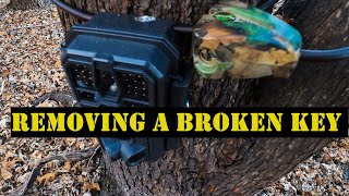 Trail Camera Key Extraction Guide How to Remove a Broken Key from a Master Lock Python Cable [upl. by Aloisia]