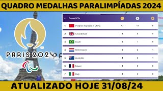 Quadro de Medalhas das Paralimpíadas 2024 Paris Brasil no quadro de medalhas Jogos Paralimpicos [upl. by Sile]