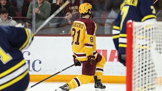 Highlights 4 Gopher Mens Hockey Steamrolls 6 Michigan 60 [upl. by Bergeron]