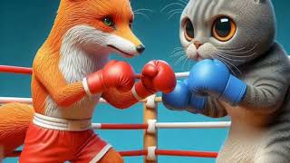 Furry Frenemies Fox vs Cat in the Boxing Ring cartoon fox cat boxing [upl. by Orest987]