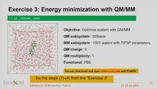 QMMM with GROMACSCP2K  Practical 2 [upl. by Mansfield]