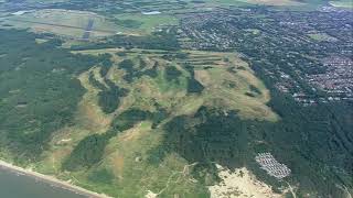 Aerial overview of Formby Golf Club [upl. by Tterrab]