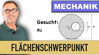 Flächenschwerpunkt  Schwerpunktslehre  Schwerpunkt zusammengesetzter Flächen  Schwerpunktsabstand [upl. by Anauqes743]