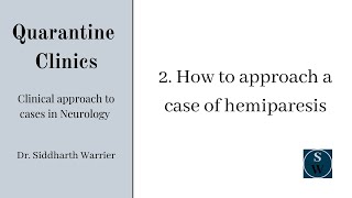 Approach to hemiparesis and stroke  Clinic 2  Neurology  Quarantine Clinics [upl. by Collie326]