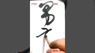 千字文 男效才良 書道 japanesecalligraphy 鵜飼豊山 [upl. by Boor410]