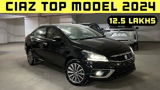 All New 2024 Maruti CIAZ ALPHA Top Model Black Colour Detailed Review On road price [upl. by Fauman]