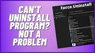 Cant Uninstall Program Not A Problem [upl. by Zosema]