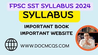 FPSC SST Syllabus 2024  SST Syllabus Best books for SST preparation FGEI [upl. by Cornew796]