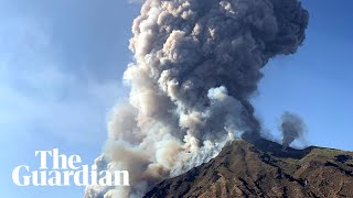 Volcano erupts on Italian island Stromboli [upl. by Esilrahc947]