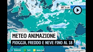 METEO Animazione la PIOGGIA il FREDDO e la NEVE fino a Giovedì 18 Gennaio [upl. by Dorlisa]