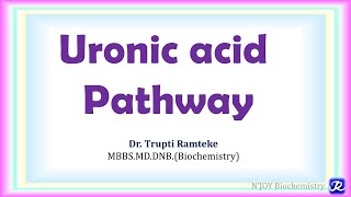 24 Uronic acid Pathway  Carbohydrate Metabolism  Biochemistry  NJOY Biochemistry [upl. by Korenblat]