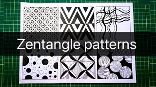 6 Easy Zentangle patterns for beginners Step by step tutorial Zendoodlepatternsabstractdrawings [upl. by Mouldon]