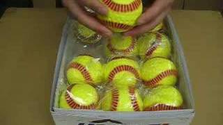 Baden Seamed Yellow Pitching Machine Baseballs [upl. by Yadrahc537]