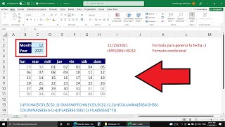 Cómo Crear el Calendario de cualquier Mes en Excel sin equivocarte ¡Usa esta Fórmula [upl. by Iniffit91]