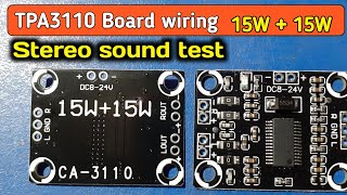 TPA3110 Board wiring  Stereo sound test  3110 Amplifier board connection  Electronics verma [upl. by Ynttirb]