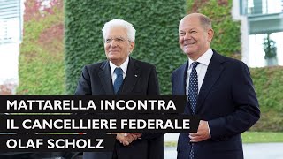 Mattarella incontra il Cancelliere Olaf Scholz al Palazzo della Cancelleria federale [upl. by Mungo]