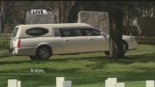 Hearse arrives at Texas State Cemetery [upl. by Nairadal988]