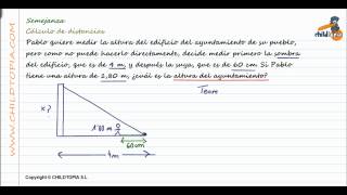 Semejanza Cálculo de distancias 4º de ESO matemáticas [upl. by Holofernes]