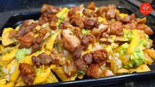 NACHOS CON CHICHARRÓN 🐷 secreto del guacamole [upl. by Ebbie]