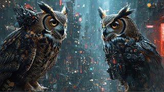 Great Horned Owl vs Barred Owl Clash of the Night Hunters owl wildlife nightowl [upl. by Nam359]