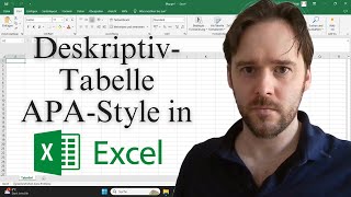 In Excel APAStyle deskriptive Statistik berechnen [upl. by Ailene]