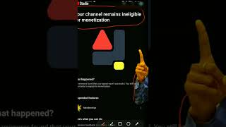 Your channel remains ineligible for monetization 😭badtrending viralshort monitization [upl. by Corotto]