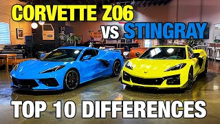 Chevy Corvette Z06 vs Stingray  Top 10 Differences Between the 2023 Corvette Z06 amp 2020 Stingray [upl. by Teodor]