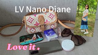 New Louis Vuitton Nano Diane bag canvas 2024whats fitmod shot LV mini bag summer 新LV 迷你袋 [upl. by Junji]