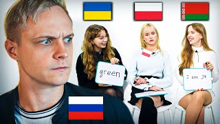 RUSSIAN TRIES TO UNDERSTAND SLAVIC GIRLS Ukrainian Polish Belarusian and Czech languages [upl. by Accem]