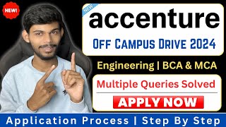 New Accenture Hiring 2024  Application Process  Engineering BCA amp MCA [upl. by Eidob]