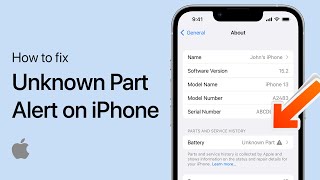 How To Fix “Unknown Part” Alert in iPhone Settings  Tutorial [upl. by Nagrom]