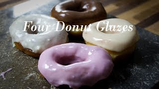 Four Easy Donut GlazesChocolate White Chocolate Strawberry MapleEdesian [upl. by Hooper]