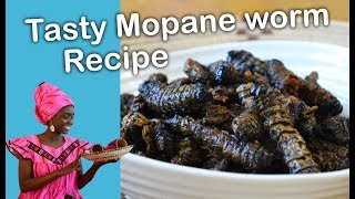 HOW TO COOK MOPANE WORMS MADORA MINGOLO TASTY NAMIBIANAFRICAN FOOD Namibian recipes lempies [upl. by Nesyaj]