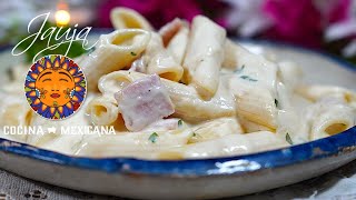 Pasta Blanca de Fiestas en Salsa de Crema y Queso [upl. by Seldan567]